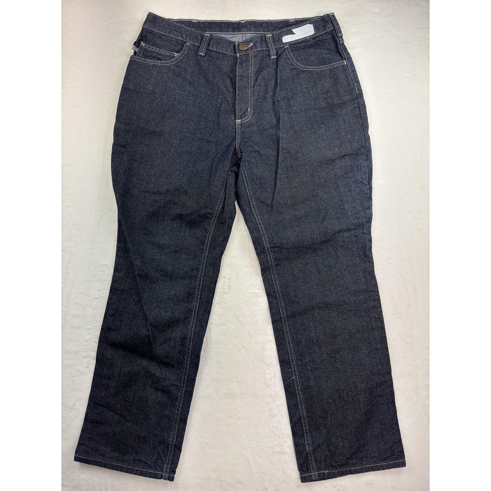 Carhartt Jeans Mens‎ 38x30 Blue Denim Straight Leg FR Work Pants Flame Resistant